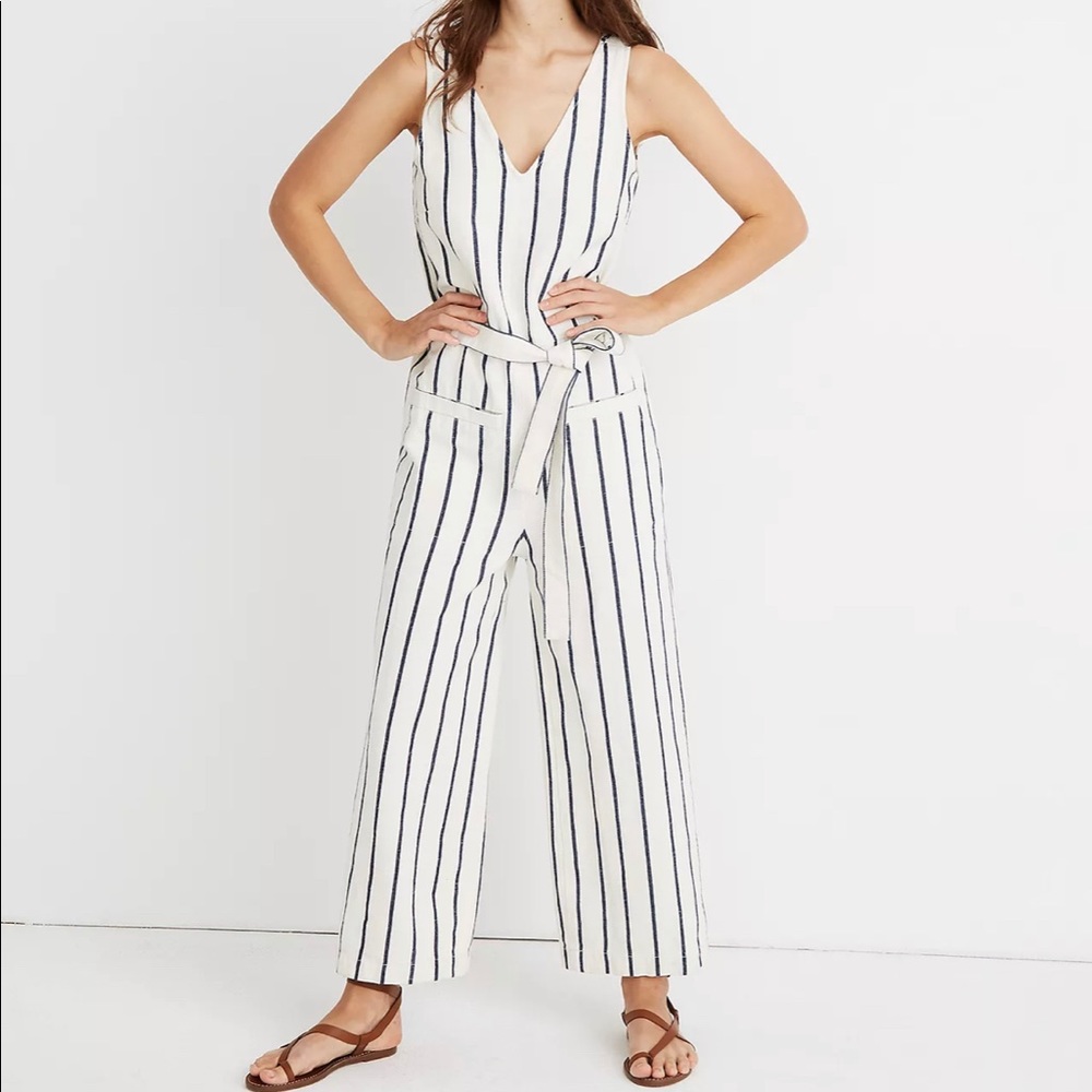 Madewell Pull On Tie Waist Jumpsuit